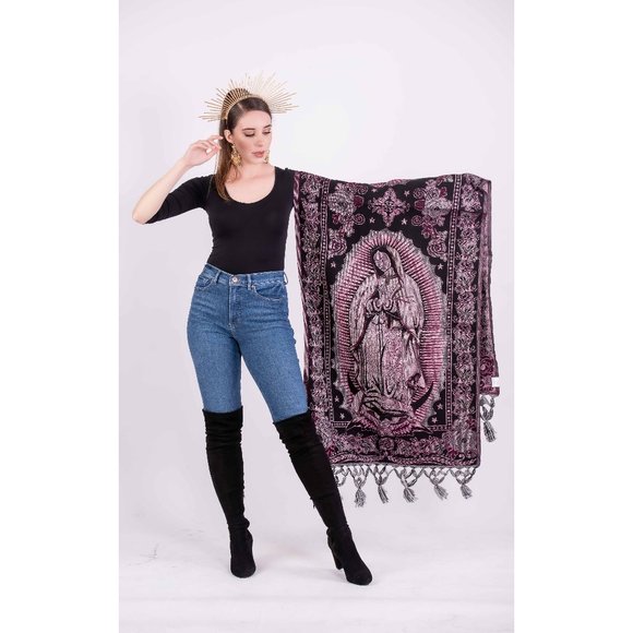 Our Lady of Guadalupe Baroque Shawl Scarf - Picture 3 of 11
